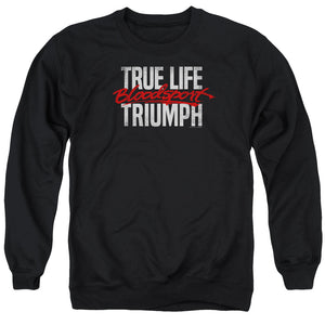 AN OFFCIALLY LICENSED BLOODSPORT TRUE STORY ADULT UNISEX CREWNECK SWEATSHIRT BLACK