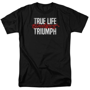 AN OFFCIALLY LICENSED BLOODSPORT TRUE STORY MEN'S REGULAR FIT T-SHIRT BLACK