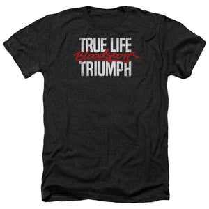 AN OFFCIALLY LICENSED BLOODSPORT TRUE STORY MEN'S HEATHER T-SHIRT CHARCOAL