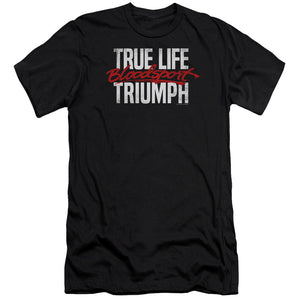 AN OFFCIALLY LICENSED BLOODSPORT TRUE STORY MEN'S PREMIUM SLIM FIT T-SHIRT BLACK