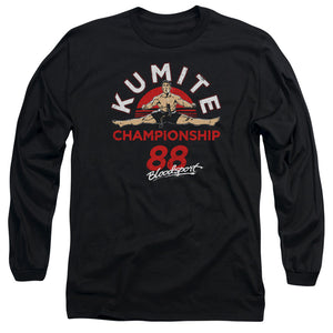 AN OFFCIALLY LICENSED BLOODSPORT CHAMPIONSHIP 88 MEN'S LONG SLEEVE T-SHIRT BLACK