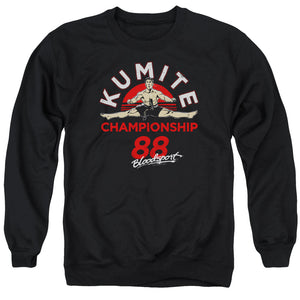 AN OFFCIALLY LICENSED BLOODSPORT CHAMPIONSHIP 88 ADULT UNISEX CREWNECK SWEATSHIRT BLACK