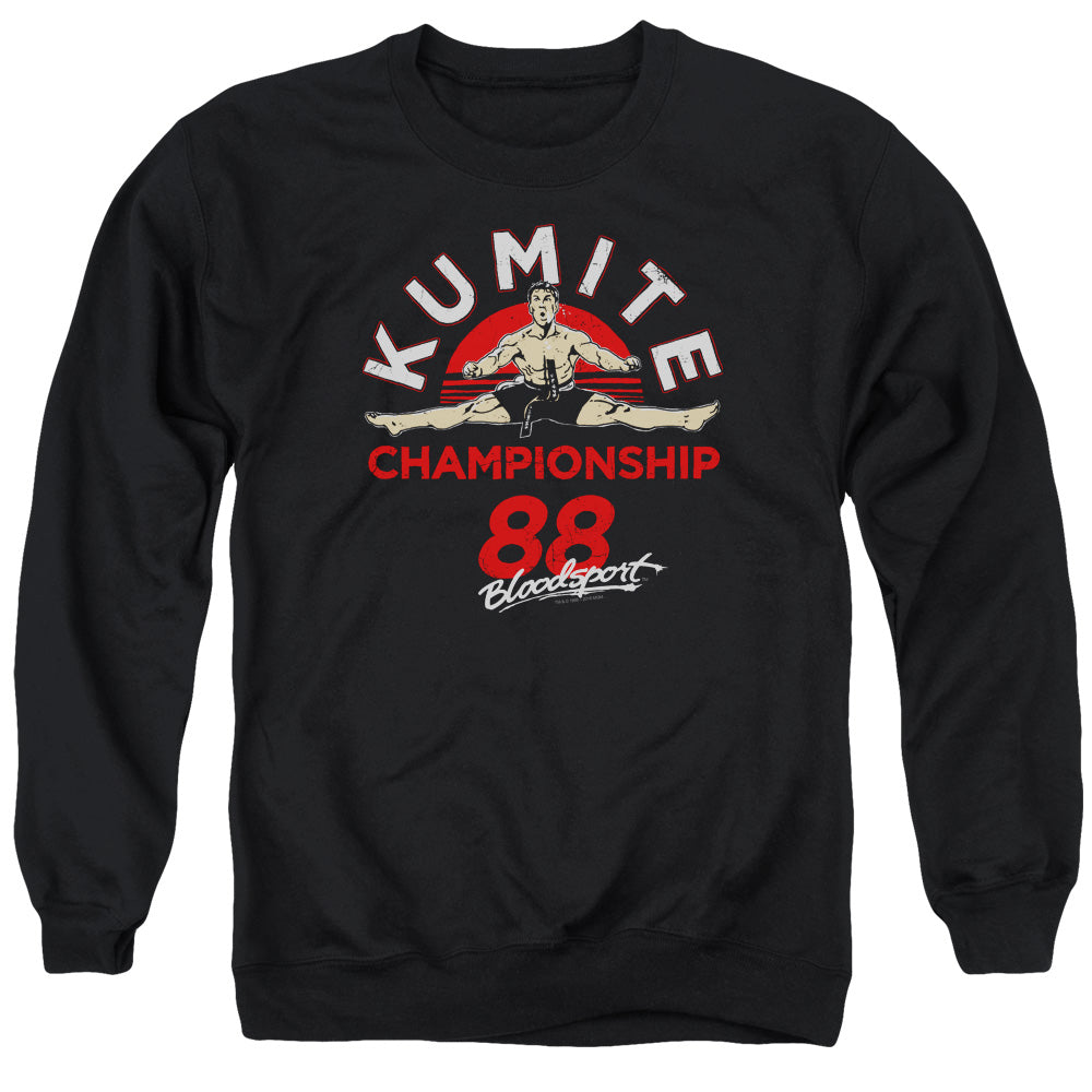 AN OFFCIALLY LICENSED BLOODSPORT CHAMPIONSHIP 88 ADULT UNISEX CREWNECK SWEATSHIRT BLACK