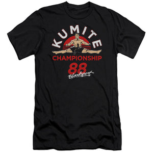 AN OFFCIALLY LICENSED BLOODSPORT CHAMPIONSHIP 88 MEN'S PREMIUM SLIM FIT T-SHIRT BLACK