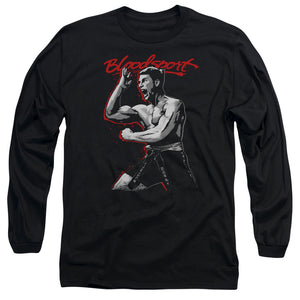 AN OFFCIALLY LICENSED BLOODSPORT LOUD MOUTH MEN'S LONG SLEEVE T-SHIRT BLACK