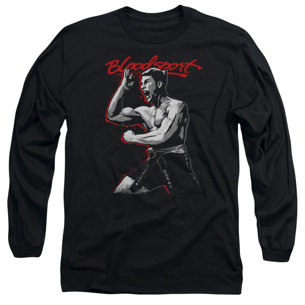 AN OFFCIALLY LICENSED BLOODSPORT LOUD MOUTH MEN'S LONG SLEEVE T-SHIRT BLACK