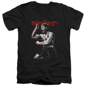 AN OFFCIALLY LICENSED BLOODSPORT LOUD MOUTH MEN'S V-NECK T-SHIRT BLACK