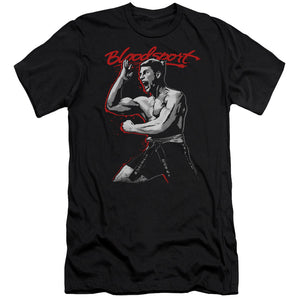 AN OFFCIALLY LICENSED BLOODSPORT LOUD MOUTH MEN'S PREMIUM SLIM FIT T-SHIRT BLACK