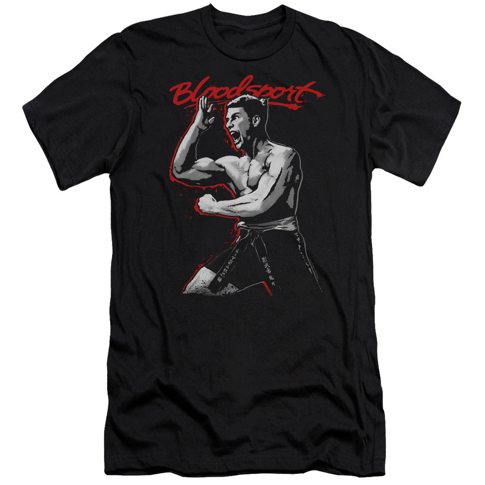 AN OFFCIALLY LICENSED BLOODSPORT LOUD MOUTH MEN'S PREMIUM SLIM FIT T-SHIRT BLACK