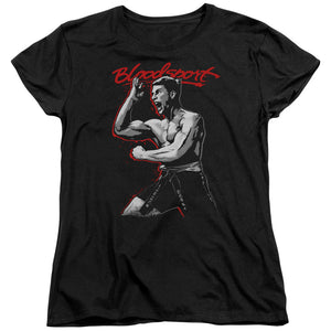AN OFFCIALLY LICENSED BLOODSPORT LOUD MOUTH WOMEN'S REGULAR FIT T-SHIRT BLACK