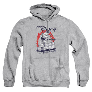 AN OFFCIALLY LICENSED BLOODSPORT DEATH TOUCH ADULT UNISEX PULLOVER HOODIE ATHLETIC HEATHER