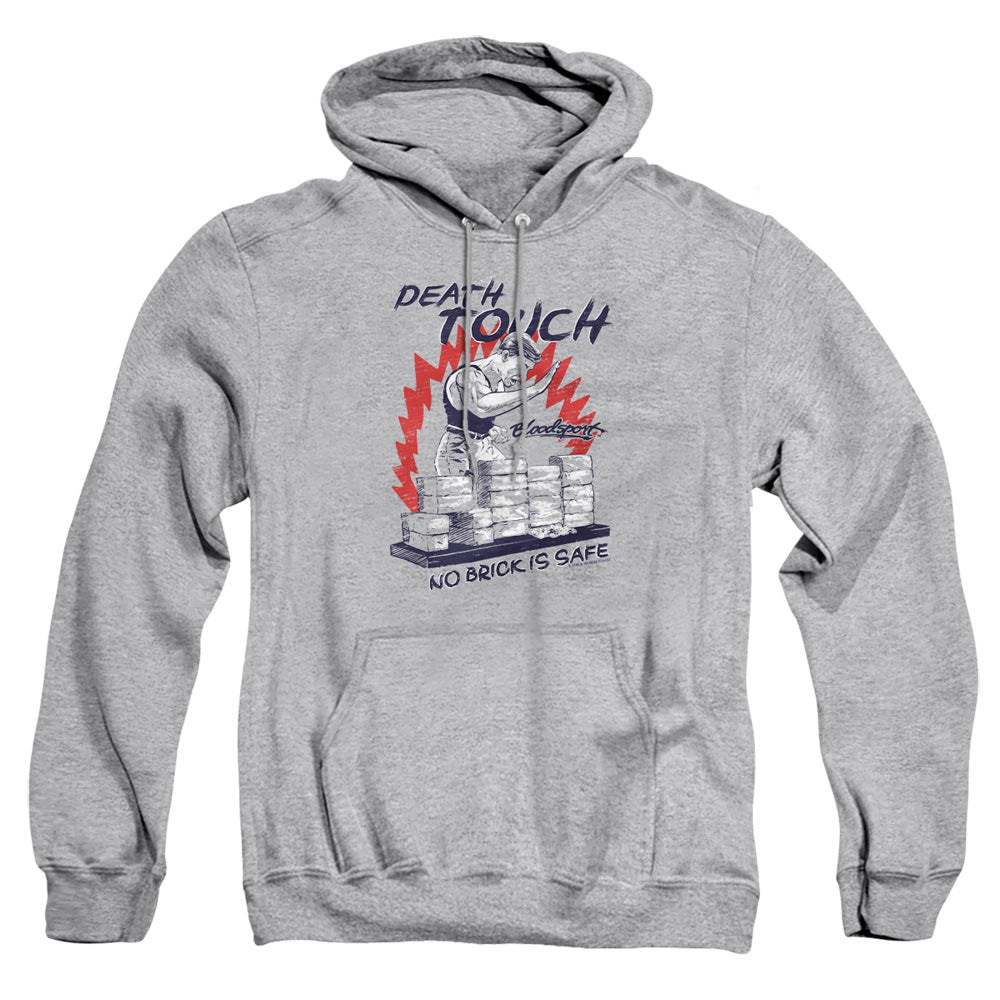 AN OFFCIALLY LICENSED BLOODSPORT DEATH TOUCH ADULT UNISEX PULLOVER HOODIE ATHLETIC HEATHER