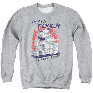 AN OFFCIALLY LICENSED BLOODSPORT DEATH TOUCH ADULT UNISEX CREWNECK SWEATSHIRT ATHLETIC HEATHER