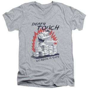 AN OFFCIALLY LICENSED BLOODSPORT DEATH TOUCH MEN'S V-NECK T-SHIRT ATHLETIC HEATHER