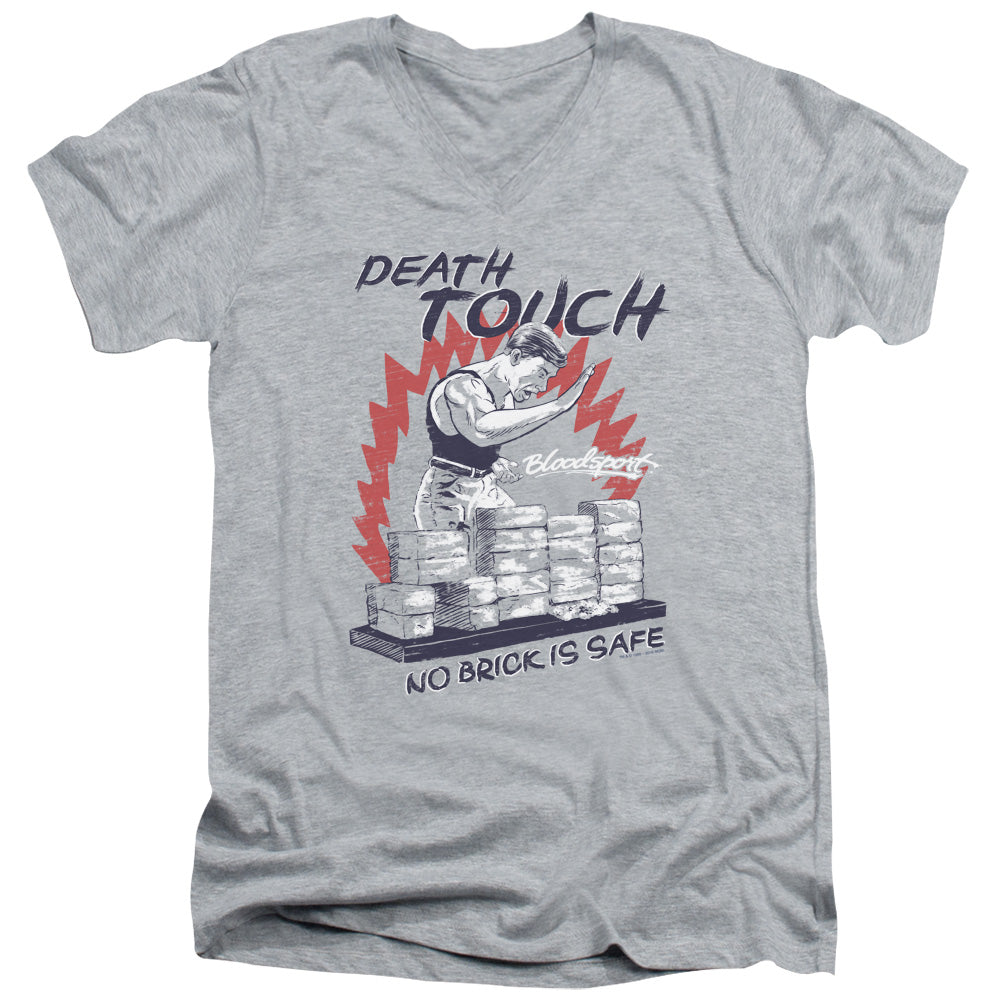 AN OFFCIALLY LICENSED BLOODSPORT DEATH TOUCH MEN'S V-NECK T-SHIRT ATHLETIC HEATHER