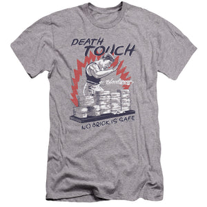 AN OFFCIALLY LICENSED BLOODSPORT DEATH TOUCH MEN'S PREMIUM SLIM FIT T-SHIRT ATHLETIC HEATHER