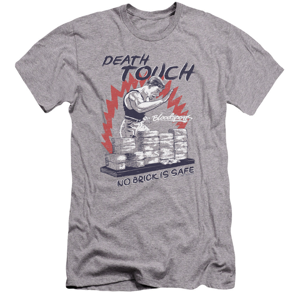 AN OFFCIALLY LICENSED BLOODSPORT DEATH TOUCH MEN'S PREMIUM SLIM FIT T-SHIRT ATHLETIC HEATHER