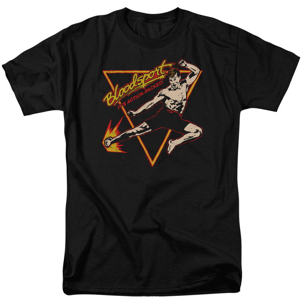 AN OFFCIALLY LICENSED BLOODSPORT ACTION PACKED MEN'S REGULAR FIT T-SHIRT BLACK