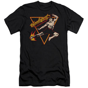 AN OFFCIALLY LICENSED BLOODSPORT ACTION PACKED MEN'S PREMIUM SLIM FIT T-SHIRT BLACK