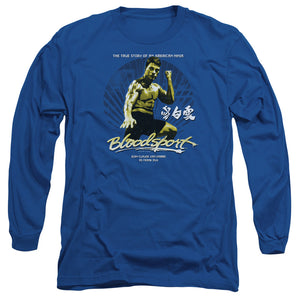 AN OFFCIALLY LICENSED BLOODSPORT AMERICAN NINJA MEN'S LONG SLEEVE T-SHIRT ROYAL