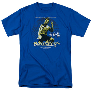 AN OFFCIALLY LICENSED BLOODSPORT AMERICAN NINJA MEN'S REGULAR FIT T-SHIRT ROYAL