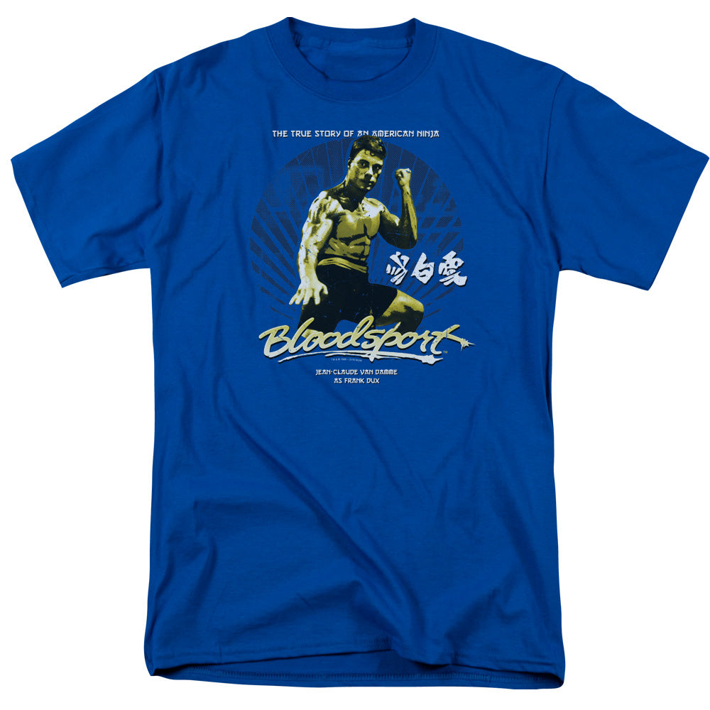 AN OFFCIALLY LICENSED BLOODSPORT AMERICAN NINJA MEN'S REGULAR FIT T-SHIRT ROYAL