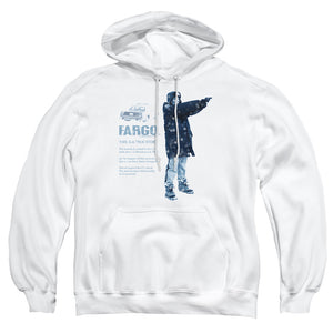 AN OFFCIALLY LICENSED FARGO THIS IS A TRUE STORY ADULT UNISEX PULLOVER HOODIE WHITE
