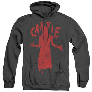 AN OFFCIALLY LICENSED CARRIE SILHOUETTE ADULT UNISEX HEATHER PULLOVER HOODIE BLACK