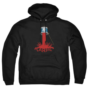 AN OFFCIALLY LICENSED CARRIE BUCKET OF BLOOD ADULT UNISEX PULLOVER HOODIE BLACK