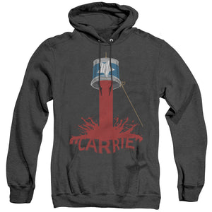 AN OFFCIALLY LICENSED CARRIE BUCKET OF BLOOD ADULT UNISEX HEATHER PULLOVER HOODIE BLACK