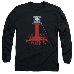 AN OFFCIALLY LICENSED CARRIE BUCKET OF BLOOD MEN'S LONG SLEEVE T-SHIRT BLACK