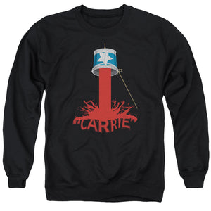 AN OFFCIALLY LICENSED CARRIE BUCKET OF BLOOD ADULT UNISEX CREWNECK SWEATSHIRT BLACK