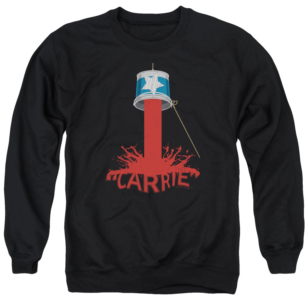 AN OFFCIALLY LICENSED CARRIE BUCKET OF BLOOD ADULT UNISEX CREWNECK SWEATSHIRT BLACK
