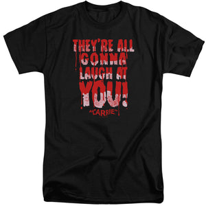 AN OFFCIALLY LICENSED CARRIE LAUGH AT YOU MEN'S TALL FIT T-SHIRT BLACK