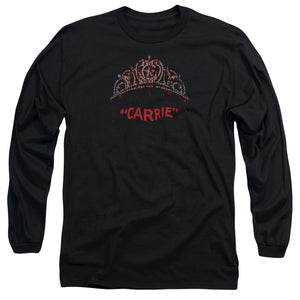 AN OFFCIALLY LICENSED CARRIE PROM QUEEN MEN'S LONG SLEEVE T-SHIRT BLACK