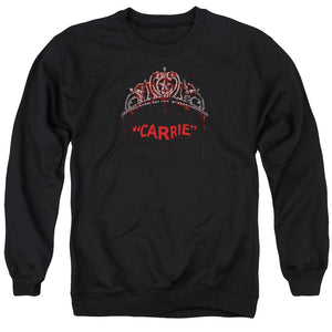 AN OFFCIALLY LICENSED CARRIE PROM QUEEN ADULT UNISEX CREWNECK SWEATSHIRT BLACK