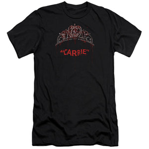 AN OFFCIALLY LICENSED CARRIE PROM QUEEN MEN'S PREMIUM SLIM FIT T-SHIRT BLACK