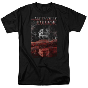 AN OFFCIALLY LICENSED AMITYVILLE HORROR COLD BLOOD MEN'S REGULAR FIT T-SHIRT BLACK