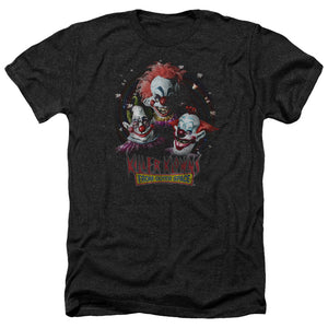 AN OFFCIALLY LICENSED KILLER KLOWNS FROM OUTER SPACE KILLER KLOWNS MEN'S HEATHER T-SHIRT CHARCOAL