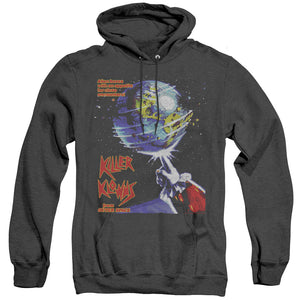 AN OFFCIALLY LICENSED KILLER KLOWNS FROM OUTER SPACE INVADERS ADULT UNISEX HEATHER PULLOVER HOODIE BLACK