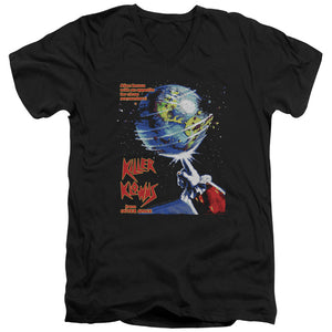 AN OFFCIALLY LICENSED KILLER KLOWNS FROM OUTER SPACE INVADERS MEN'S V-NECK T-SHIRT BLACK