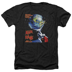 AN OFFCIALLY LICENSED KILLER KLOWNS FROM OUTER SPACE INVADERS MEN'S HEATHER T-SHIRT CHARCOAL