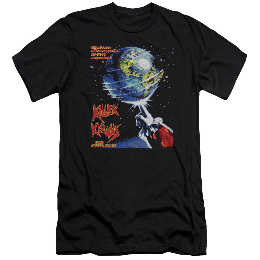 AN OFFCIALLY LICENSED KILLER KLOWNS FROM OUTER SPACE INVADERS MEN'S PREMIUM SLIM FIT T-SHIRT BLACK