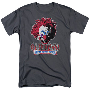 AN OFFCIALLY LICENSED KILLER KLOWNS FROM OUTER SPACE ROUGH CLOWN MEN'S REGULAR FIT T-SHIRT CHARCOAL
