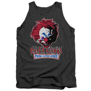 AN OFFCIALLY LICENSED KILLER KLOWNS FROM OUTER SPACE ROUGH CLOWN ADULT UNISEX TANK TOP CHARCOAL