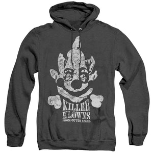 AN OFFCIALLY LICENSED KILLER KLOWNS FROM OUTER SPACE KREEPY ADULT UNISEX HEATHER PULLOVER HOODIE BLACK
