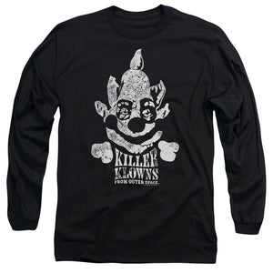 AN OFFCIALLY LICENSED KILLER KLOWNS FROM OUTER SPACE KREEPY MEN'S LONG SLEEVE T-SHIRT BLACK