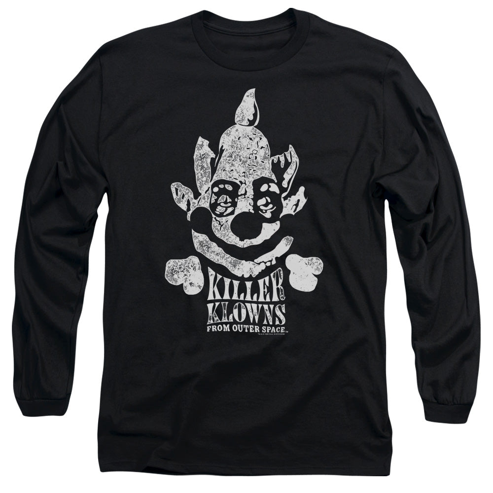 AN OFFCIALLY LICENSED KILLER KLOWNS FROM OUTER SPACE KREEPY MEN'S LONG SLEEVE T-SHIRT BLACK