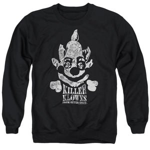 AN OFFCIALLY LICENSED KILLER KLOWNS FROM OUTER SPACE KREEPY ADULT UNISEX CREWNECK SWEATSHIRT BLACK