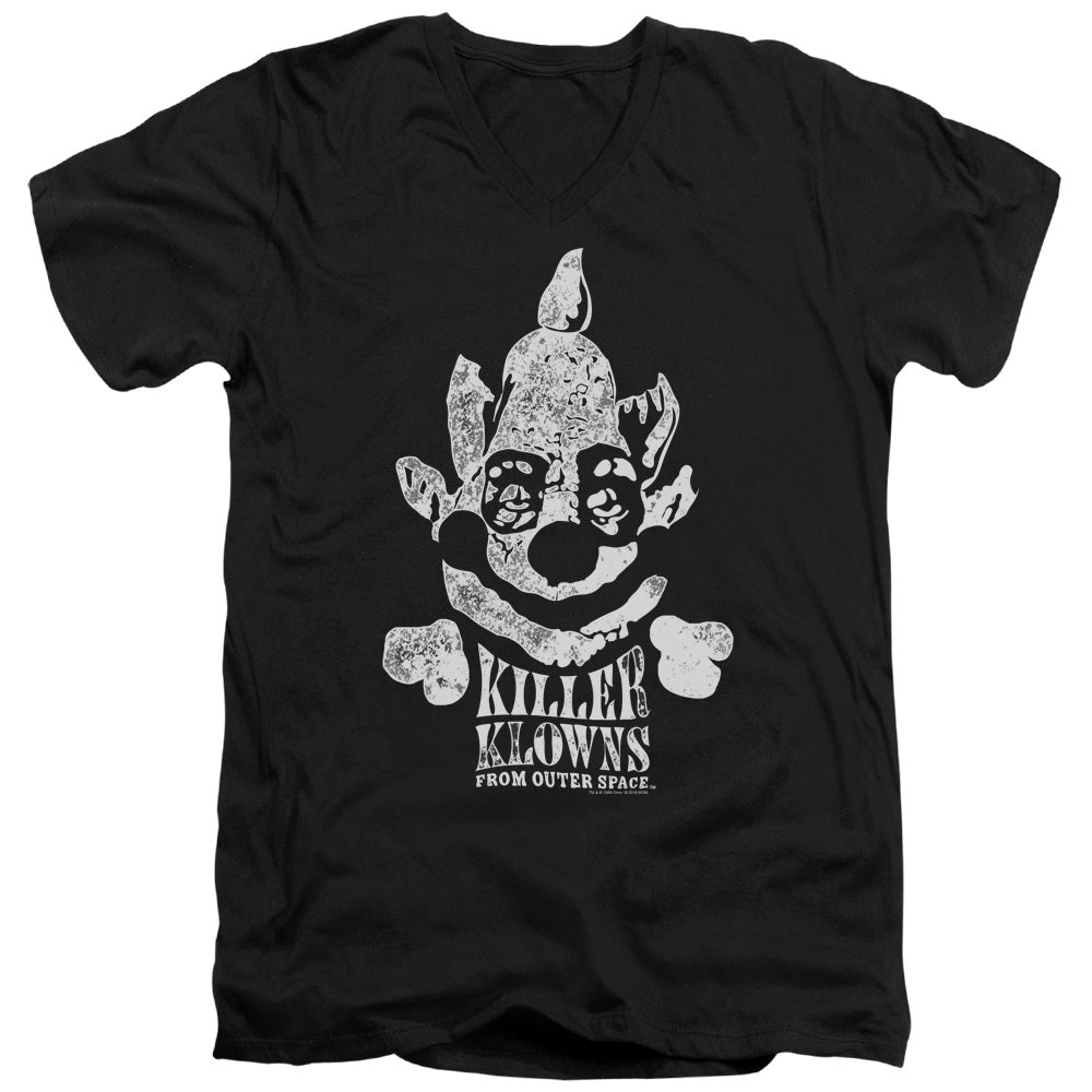 AN OFFCIALLY LICENSED KILLER KLOWNS FROM OUTER SPACE KREEPY MEN'S V-NECK T-SHIRT BLACK